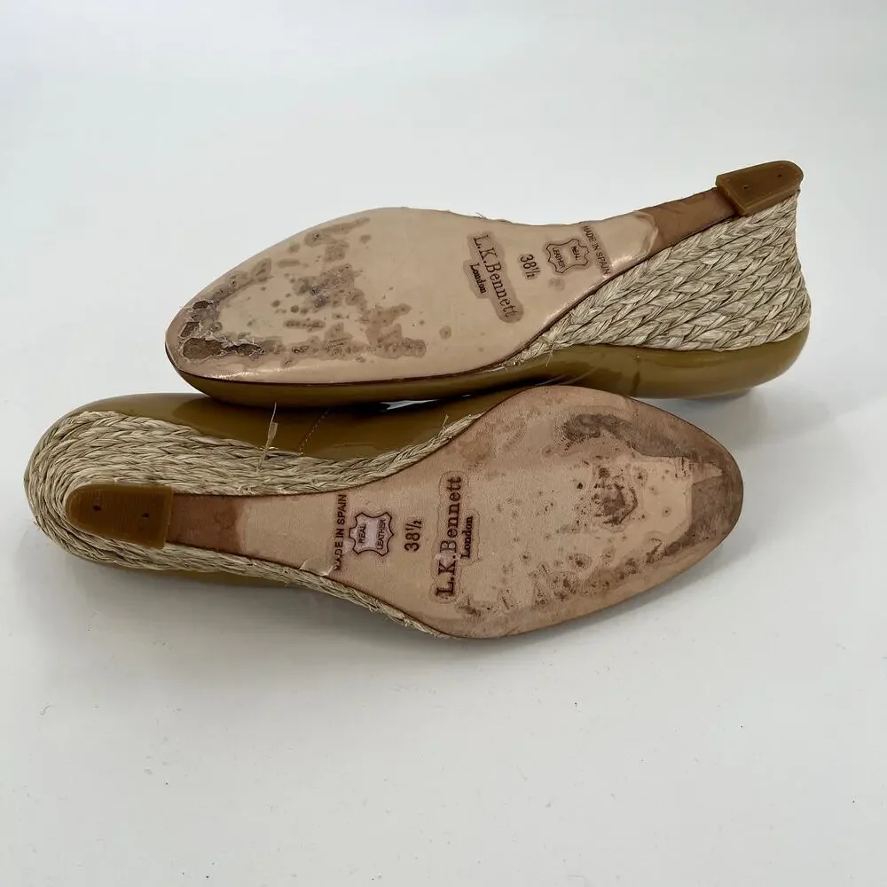 L.K. Bennett Maddox Patent Leather Espadrille Wedges